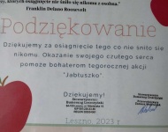 Podziękowanie za udział w "Akcji Jabłuszko"