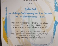 Podziękowania Aktywnego Obywatelskiego Leszna